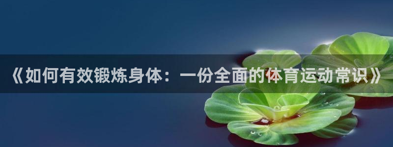 ug环球官网登录入口：《如何有效锻炼身体：一份全面的体育运动常识》